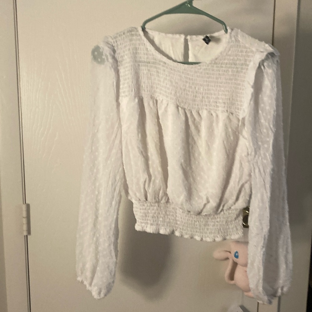 White polkadot blouse